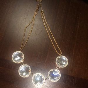 Gold faux-diamond necklace.